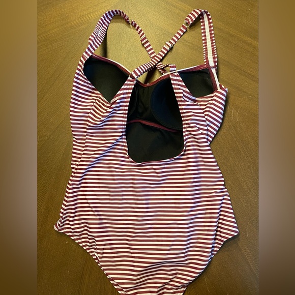 Retro Striped One Piece Swim Suit - Picture 5 of 7